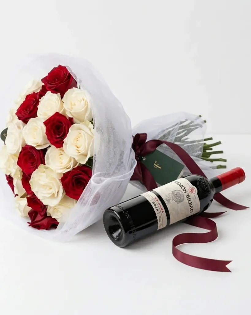 Bouquet Love + Vino Ramón Bilbao